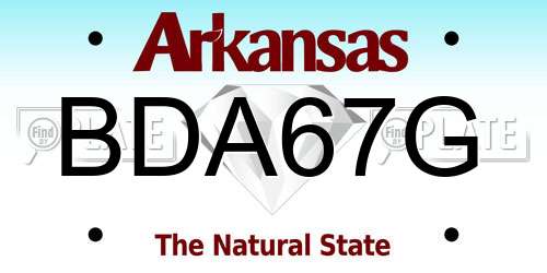 BDA67G Arkansas License Plate