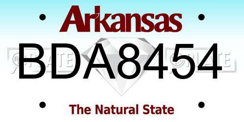 BDA8454 Arkansas License Plate