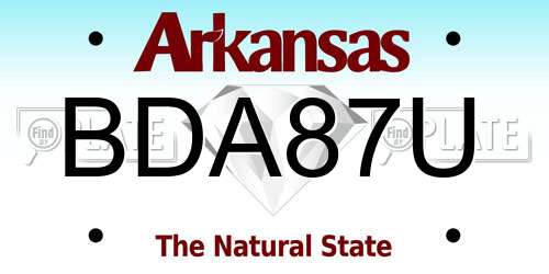 BDA87U Arkansas License Plate