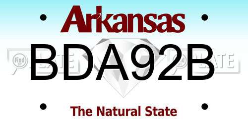 BDA92B Arkansas License Plate