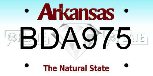 BDA975 Arkansas License Plate