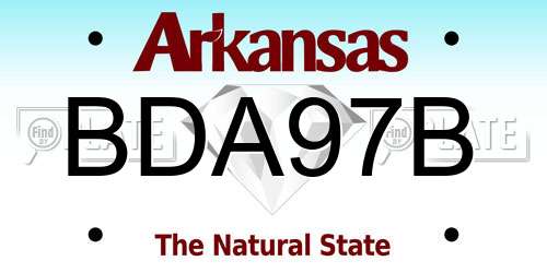 BDA97B Arkansas License Plate