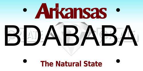 BDABABA Arkansas License Plate