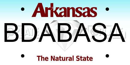 BDABASA Arkansas License Plate