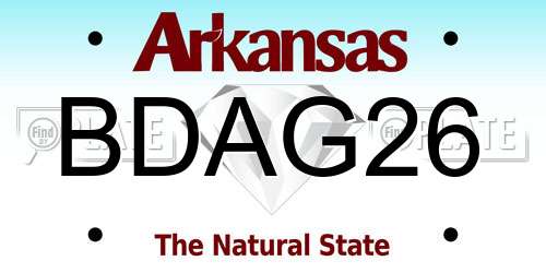 BDAG26 Arkansas License Plate