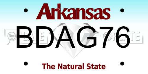 BDAG76 Arkansas License Plate