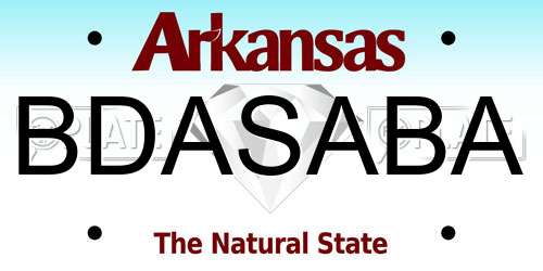 BDASABA Arkansas License Plate