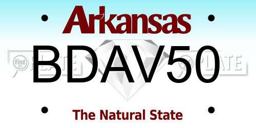 BDAV50 Arkansas License Plate