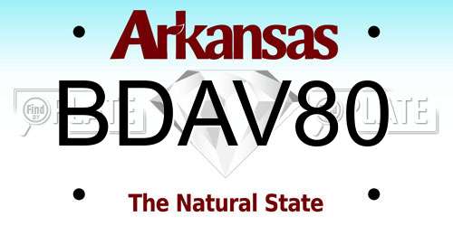 BDAV80 Arkansas License Plate