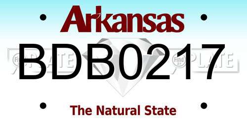 BDB0217 Arkansas License Plate
