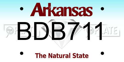 BDB711 Arkansas License Plate