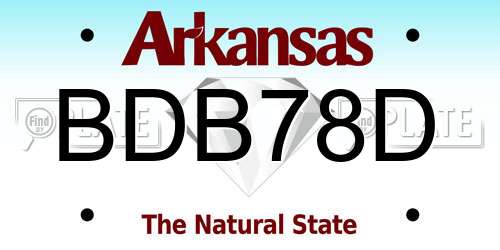 BDB78D Arkansas License Plate