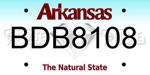 BDB8108 Arkansas License Plate