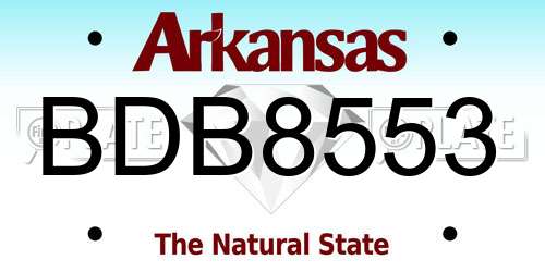 BDB8553 Arkansas License Plate