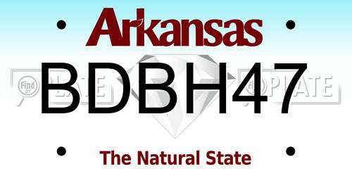 BDBH47 Arkansas License Plate