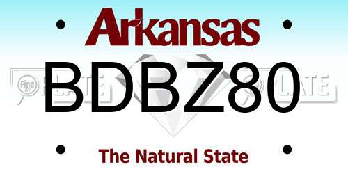 BDBZ80 Arkansas License Plate