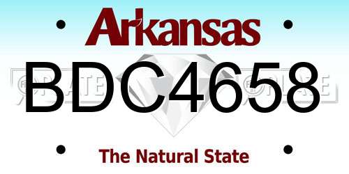 BDC4658 Arkansas License Plate