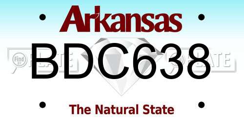 BDC638 Arkansas License Plate