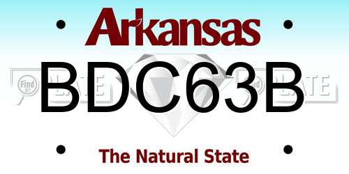 BDC63B Arkansas License Plate