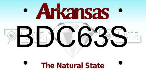 BDC63S Arkansas License Plate