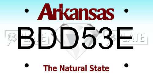 BDD53E Arkansas License Plate