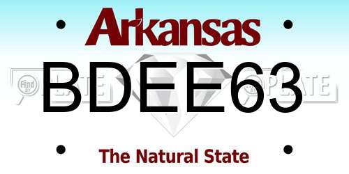 BDEE63 Arkansas License Plate