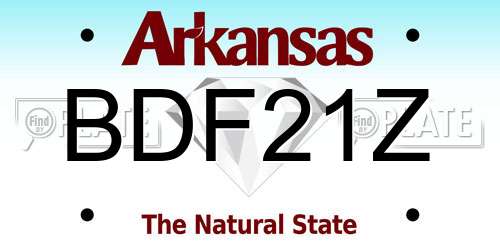 BDF21Z Arkansas License Plate