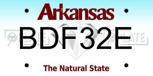 BDF32E Arkansas License Plate