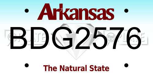 BDG2576 Arkansas License Plate