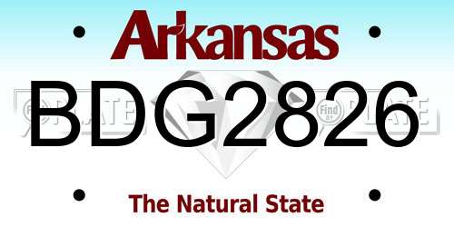BDG2826 Arkansas License Plate