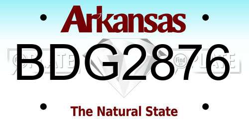 BDG2876 Arkansas License Plate