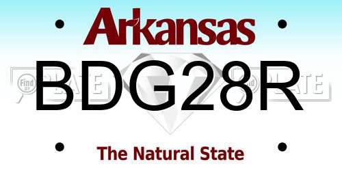 BDG28R Arkansas License Plate