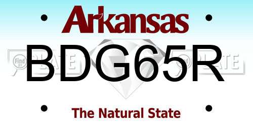 BDG65R Arkansas License Plate