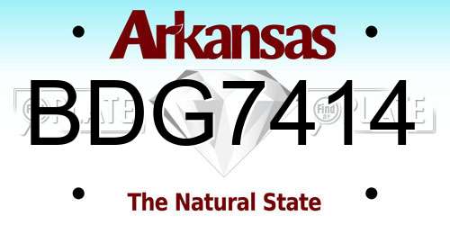 BDG7414 Arkansas License Plate