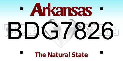 BDG7826 Arkansas License Plate