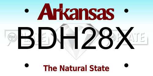 BDH28X Arkansas License Plate