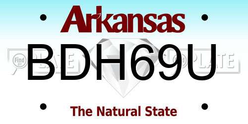 BDH69U Arkansas License Plate