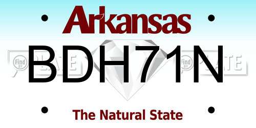 BDH71N Arkansas License Plate