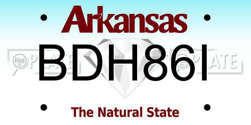 BDH86I Arkansas License Plate