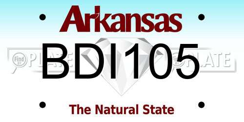 BDI105 Arkansas License Plate