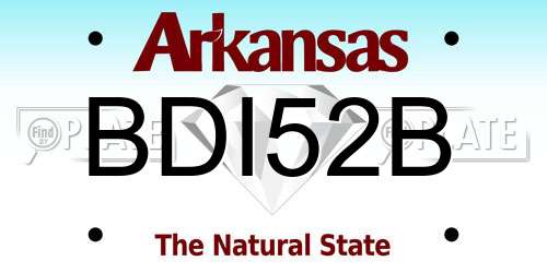 BDI52B Arkansas License Plate