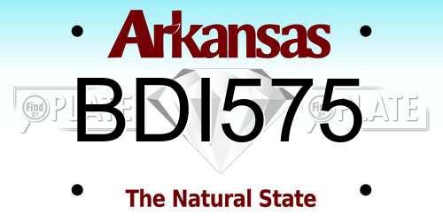 BDI575 Arkansas License Plate