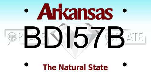 BDI57B Arkansas License Plate