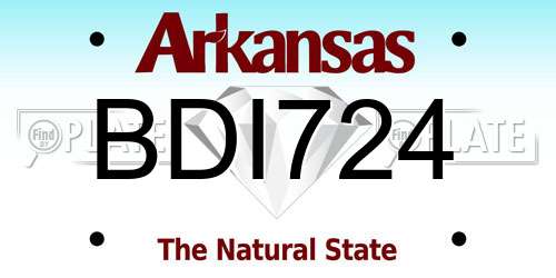 BDI724 Arkansas License Plate