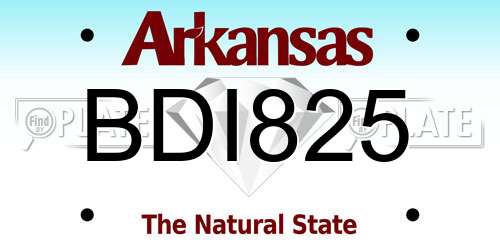 BDI825 Arkansas License Plate
