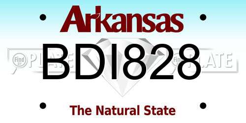 BDI828 Arkansas License Plate