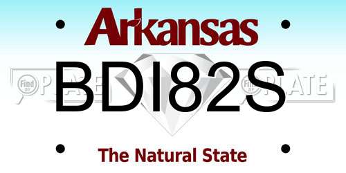 BDI82S Arkansas License Plate