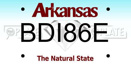 BDI86E Arkansas License Plate