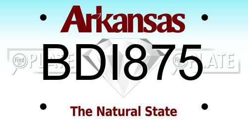 BDI875 Arkansas License Plate