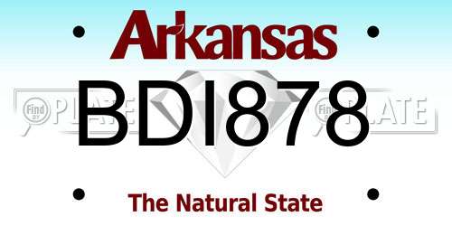 BDI878 Arkansas License Plate